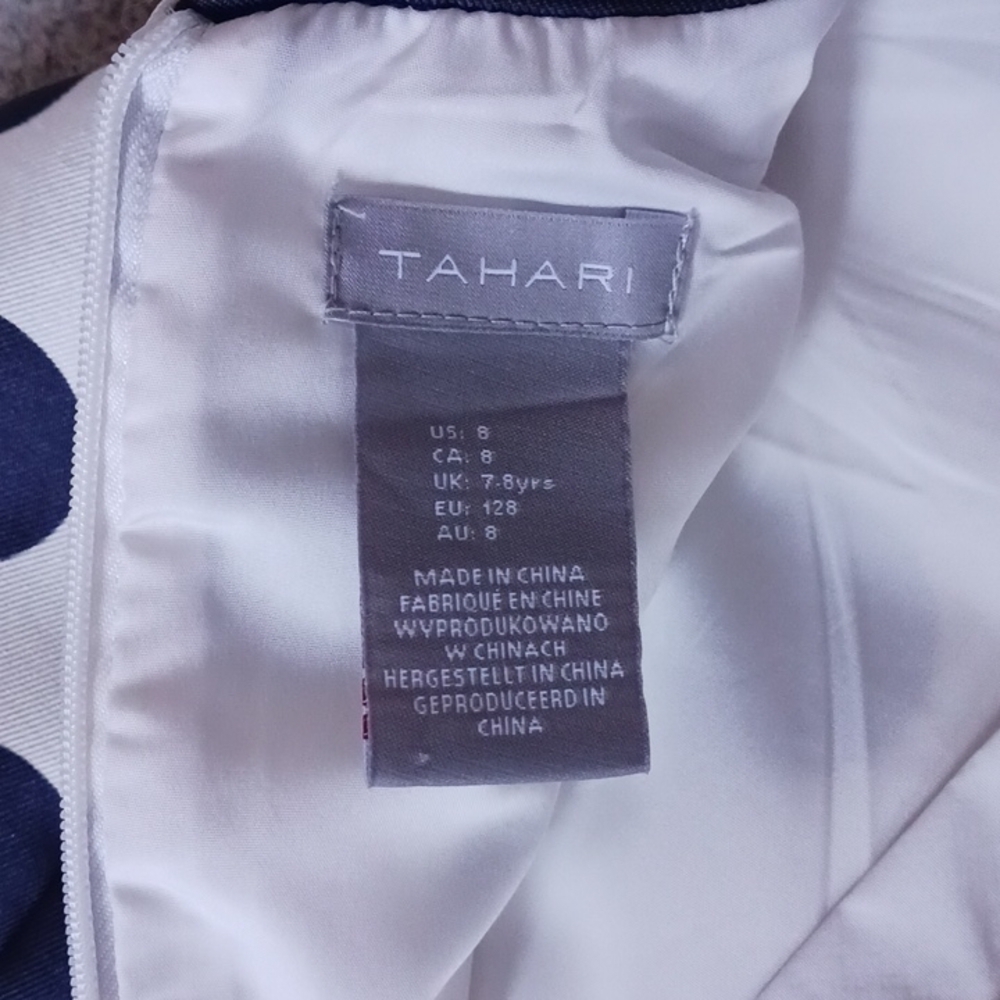 Tahari Blue and White Dot Dress - Picture 4 of 4